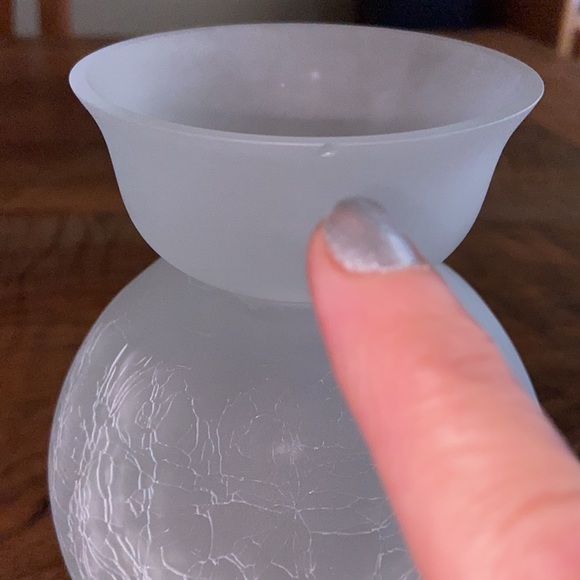 Spring Bulb Forcing Vase Frosted Crackle Glass Hyacinth Amaryllis Crocus Tulip - Picture 6 of 8